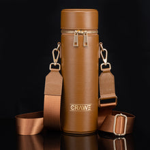 Load image into Gallery viewer, Insulated Leather Bottle Bag with Adjustable Strap (Brown)
